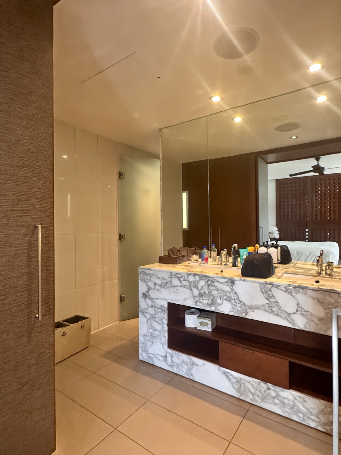 The main bathroom and double vanity.